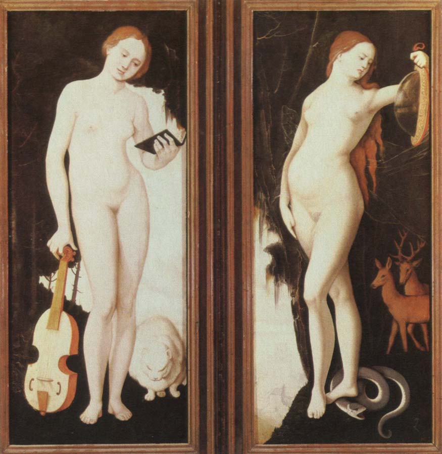 Hans Baldung Grien allegories of music and prudence